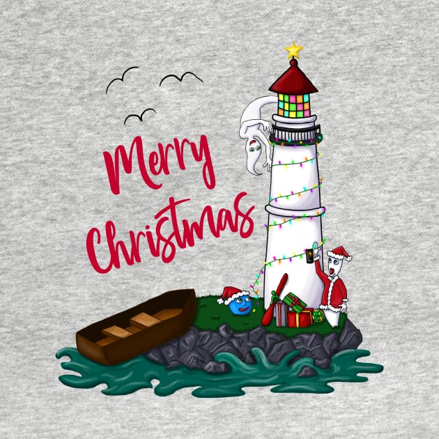 Bowling Lighthouse Christmas by JKP2 Art